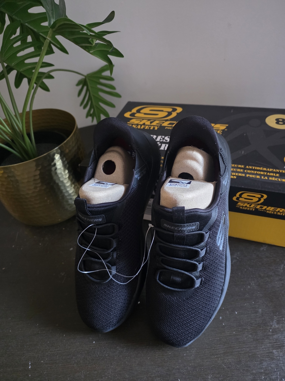 Skechers Men's Black Slip-On Knit Athletic Sneakers